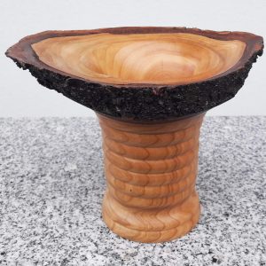 Rustikale Vase aus Kirschholz 18 x 14,5 cm